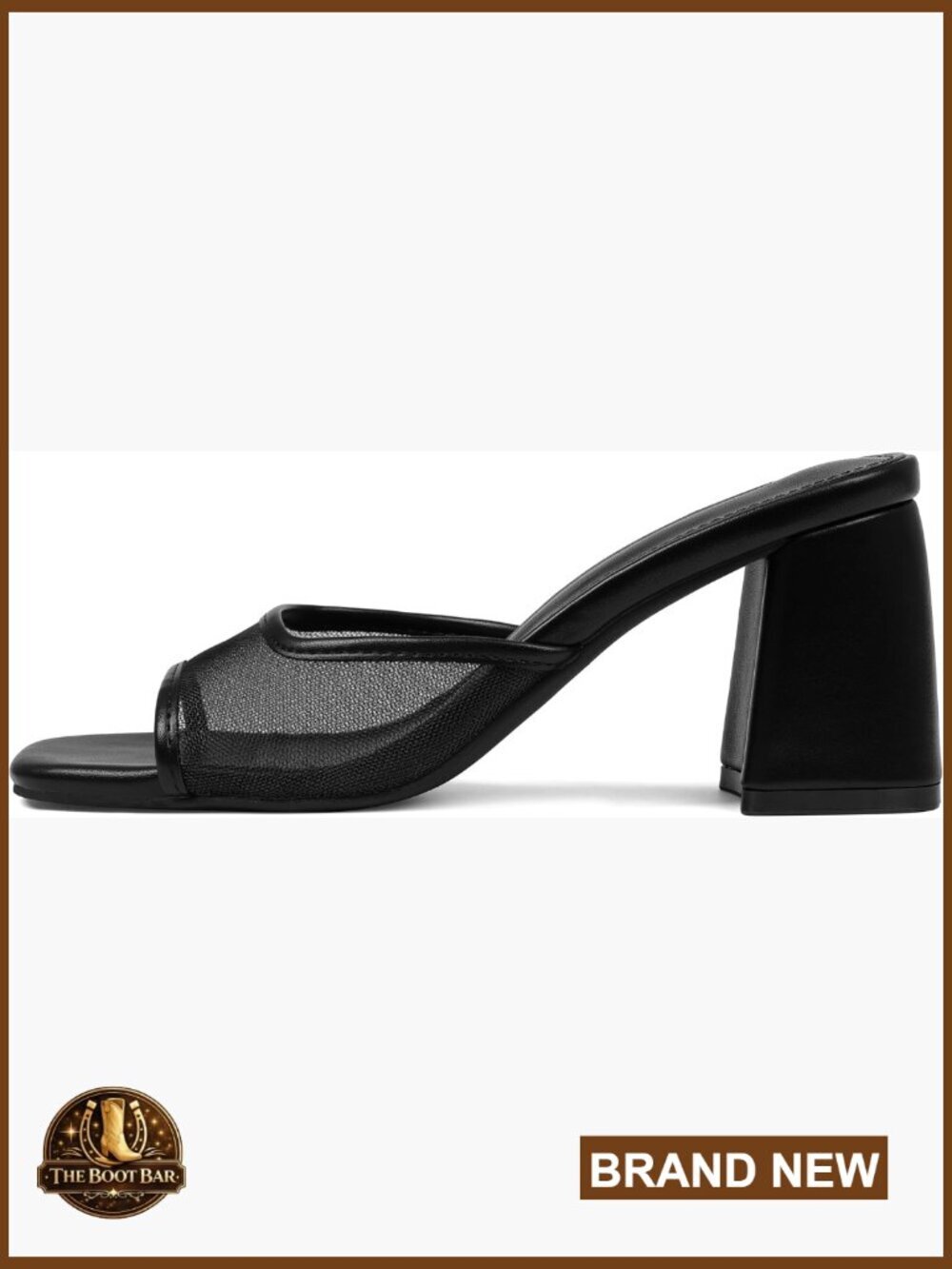 Women's Chunky Heel Mules Square Toe Slip On Sandals